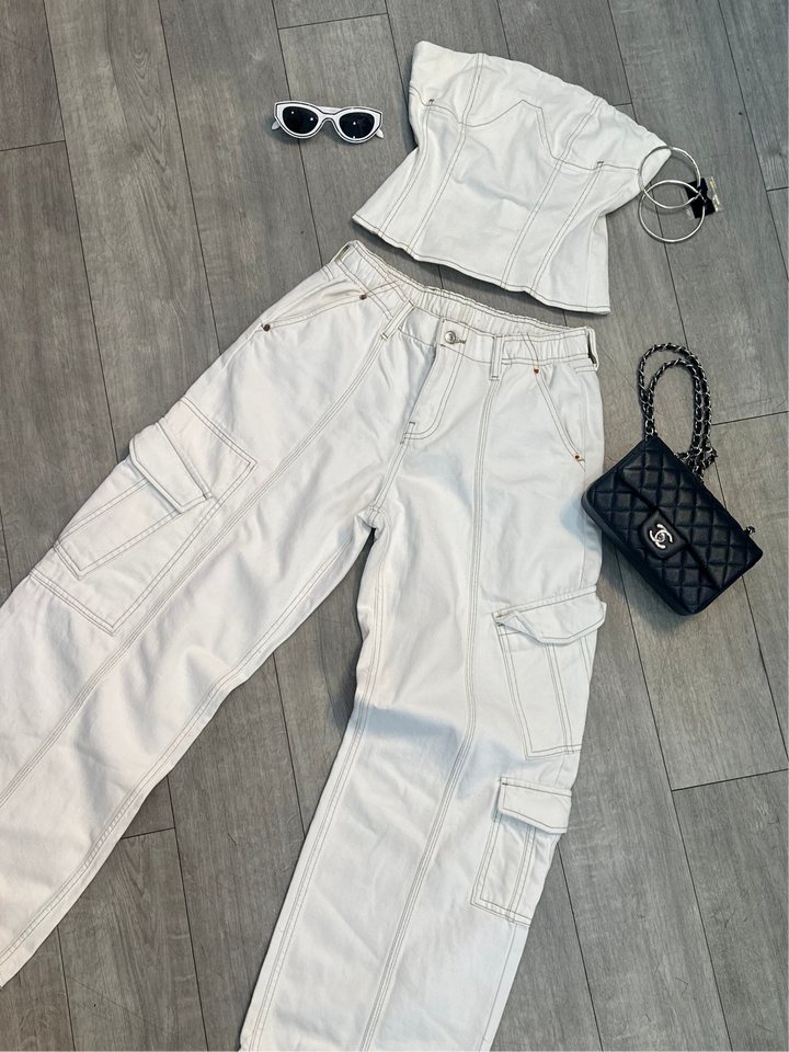 White Denim Set