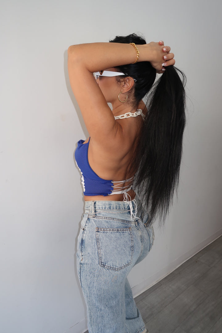 Chain Strap Jersey Crop Top