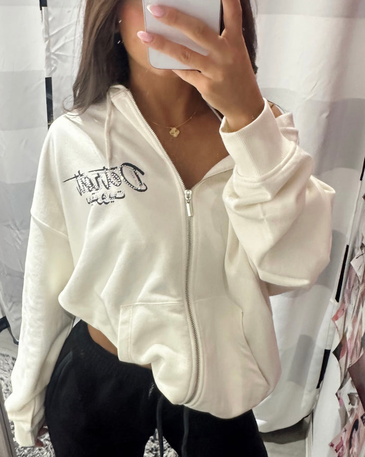 Detroit Rhinestone Zip Up