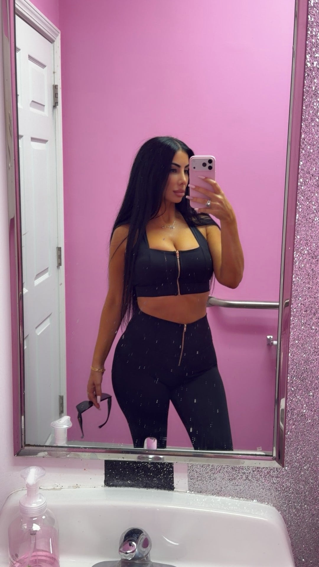 Gold Zipper Sports Bra
