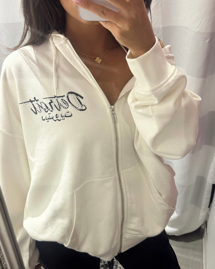 Detroit Rhinestone Zip Up