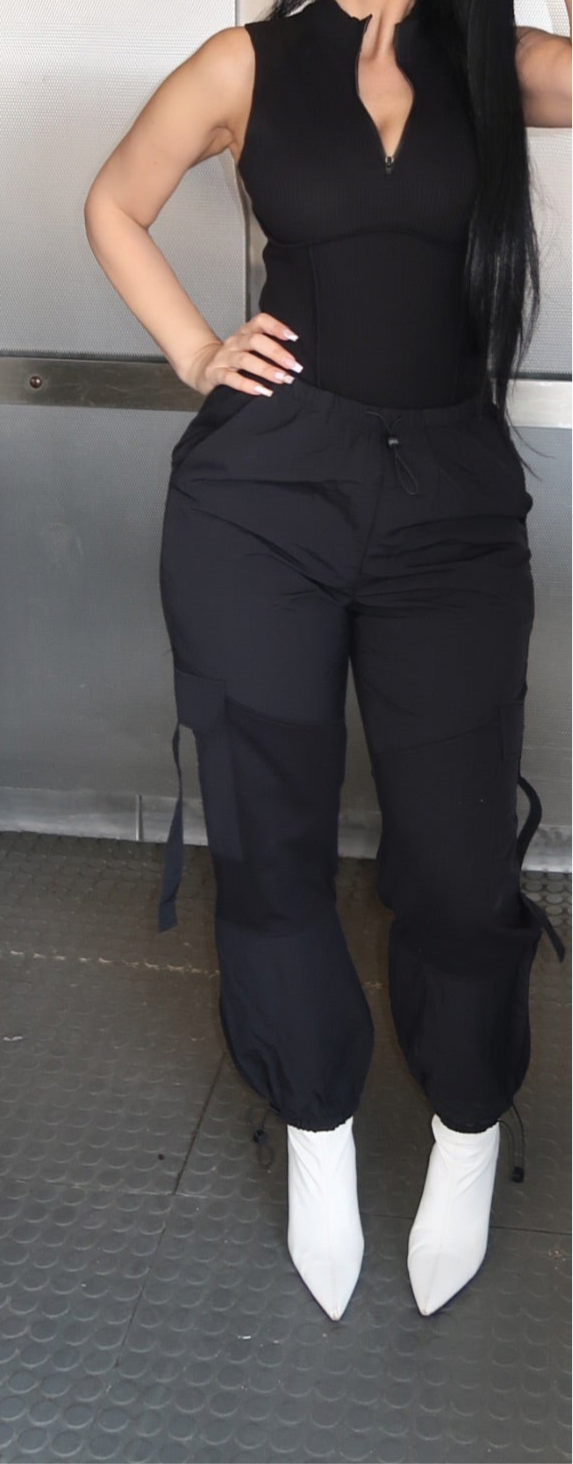 Black Zip Up Bodysuit