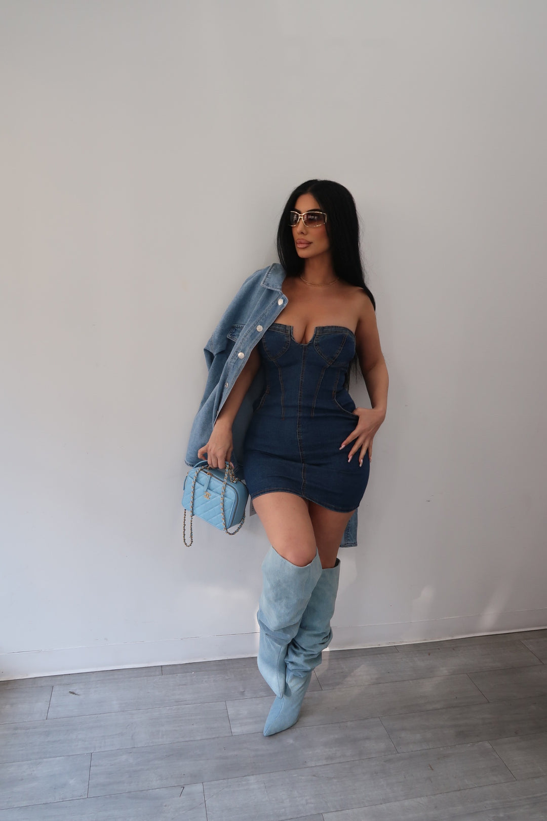 Sweetheart Denim Dress