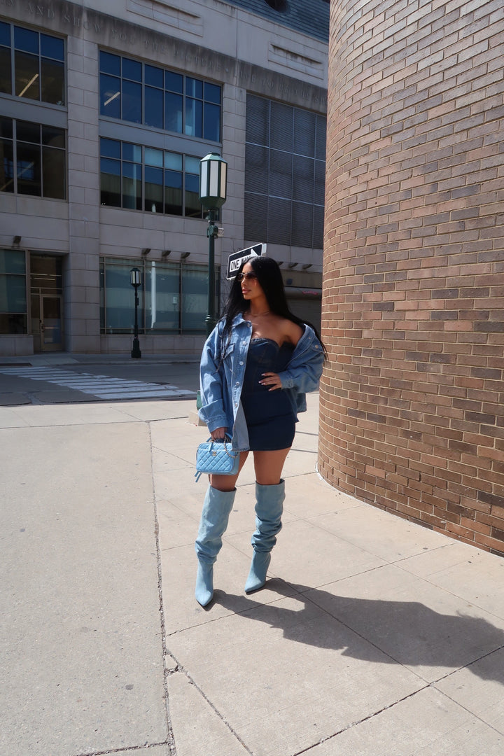Sweetheart Denim Dress