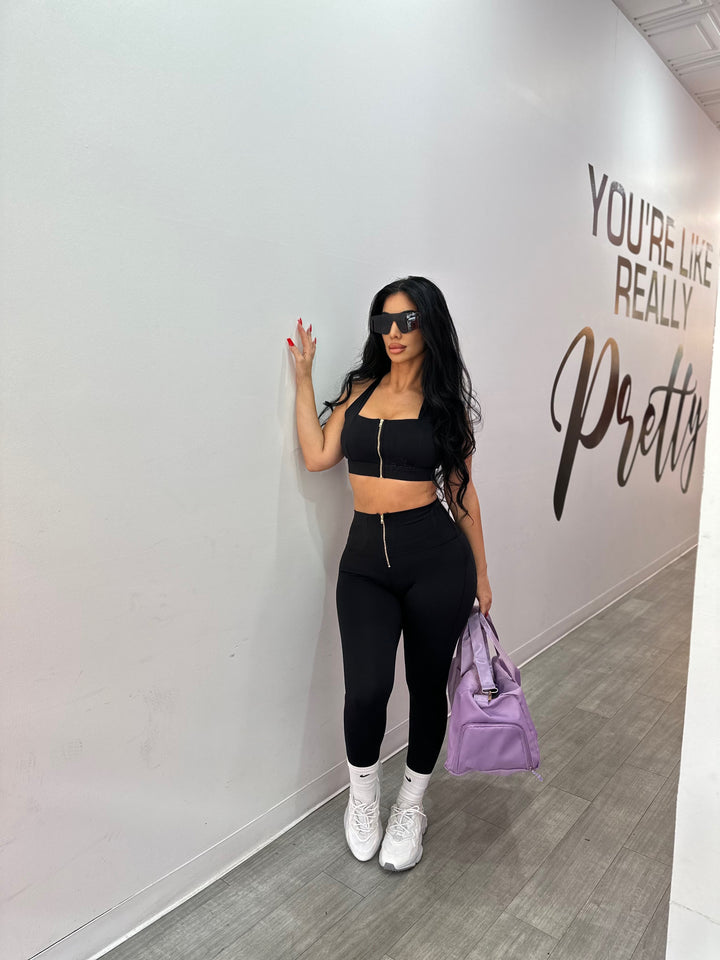 Gold Zipper Fitness Set