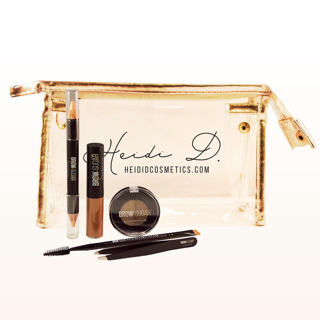 Gold & Clear Makeup bag - www.heididcosmetics.com 