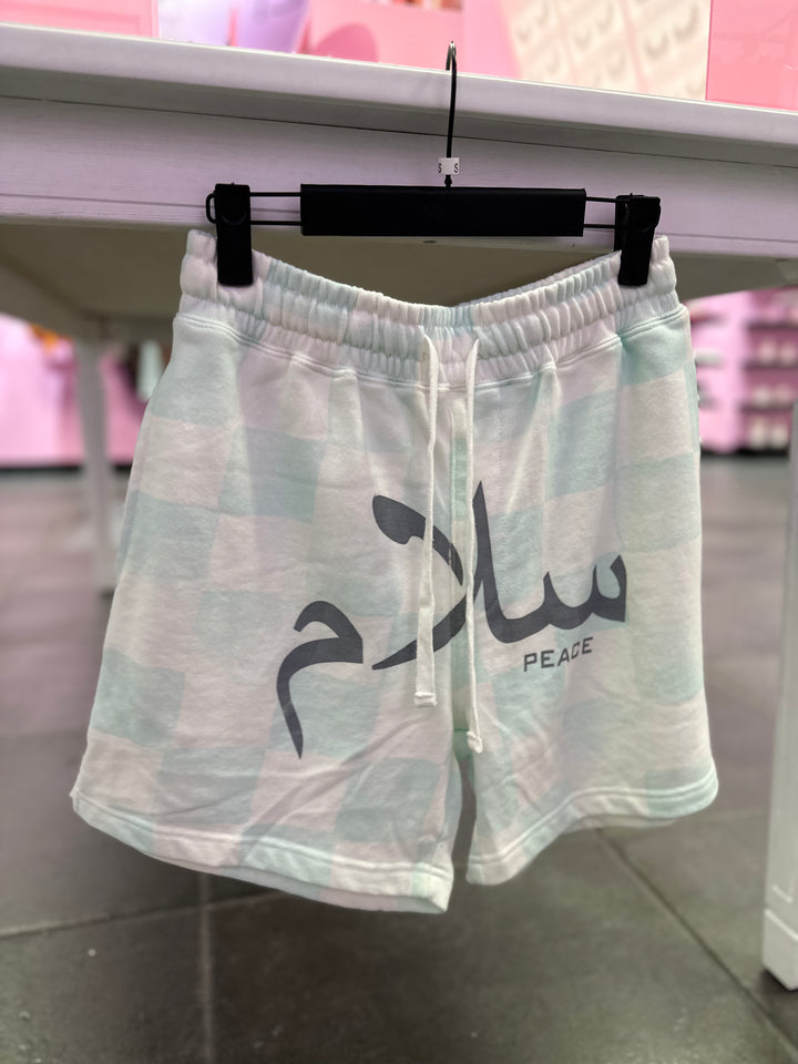 Checkered Peace Shorts
