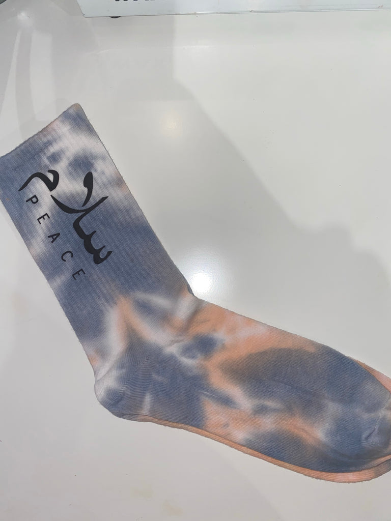 Tie-dye peace socks