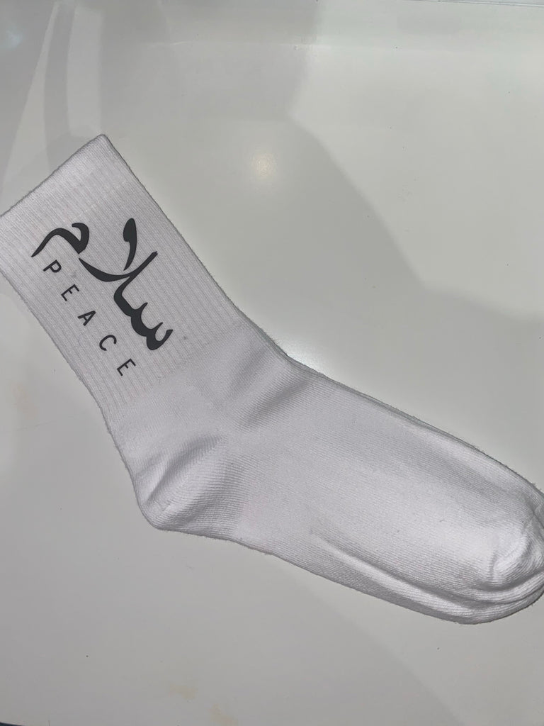 White peace socks